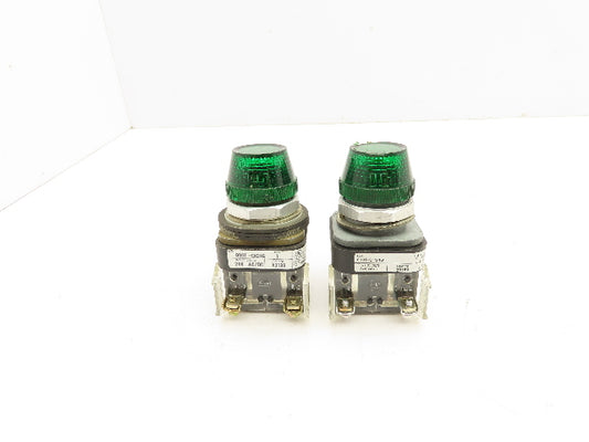 Allen Bradley 800T-QH24G Green Pilot Light 30mm Lot of 2