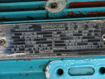 Brook Crompton BC4N002-4C VFD Duty AC Motor 2Hp 1740rpm 230/460V 3PH 145TC TEFC