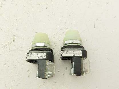 Allen Bradley 800t-Q10W White Pilot Indicator Light Contact Block 30mm Lot of 2