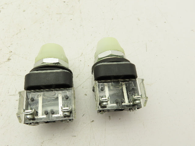 Allen Bradley 800t-Q10W White Pilot Indicator Light Contact Block 30mm Lot of 2
