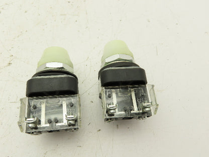 Allen Bradley 800t-Q10W White Pilot Indicator Light Contact Block 30mm Lot of 2