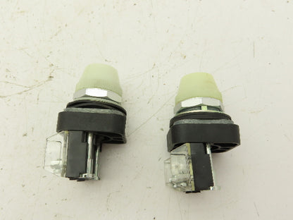 Allen Bradley 800t-Q10W White Pilot Indicator Light Contact Block 30mm Lot of 2