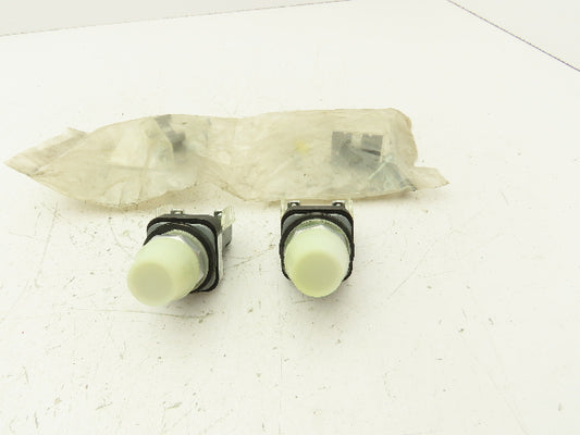 Allen Bradley 800t-Q10W White Pilot Indicator Light Contact Block 30mm Lot of 2
