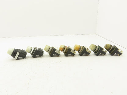 Allen Bradley 800T-Q10 White Pilot Indicator Light 30mm Mixed Lot of 7