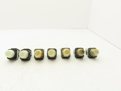 Allen Bradley 800T-Q10 White Pilot Indicator Light 30mm Mixed Lot of 7