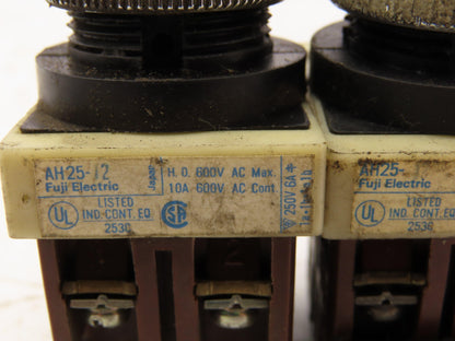 Fuji Electric AH25-12 Keyed 2-Position Selector Switch Lot of 2
