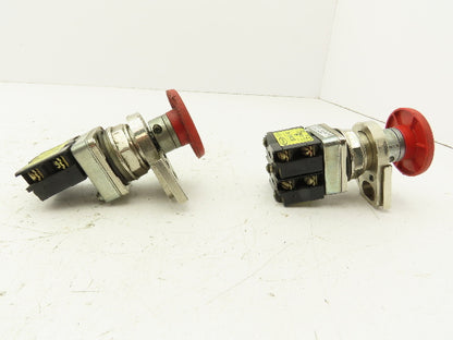 Rees 50703N0 Red Flat Emergency Push/Pull Button w/Padlock 30mm Lot of 2