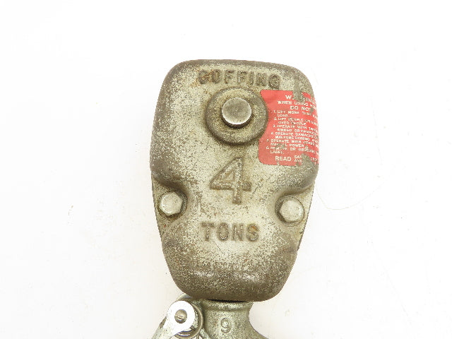 Coffing 4 Ton Chain Hoist Lower Hook Block Assembly Double Reeved