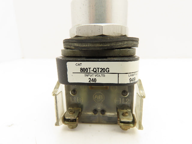 Allen Bradley 800T-QT20G Green Illuminated Pushbutton 30mm