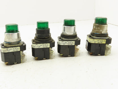 Allen Bradley 800T-PT16 Green Illuminated Pushbutton 30mm Mixed Lot of 4