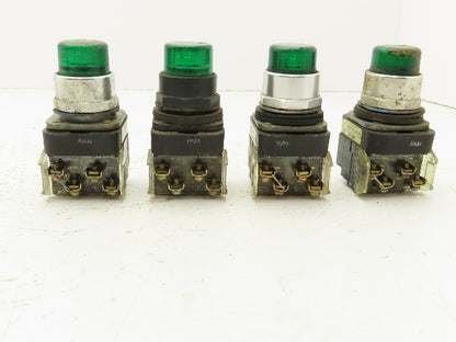 Allen Bradley 800T-PT16 Green Illuminated Pushbutton 30mm Mixed Lot of 4