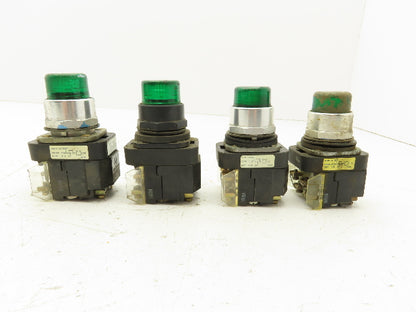 Allen Bradley 800T-PT16 Green Illuminated Pushbutton 30mm Mixed Lot of 4