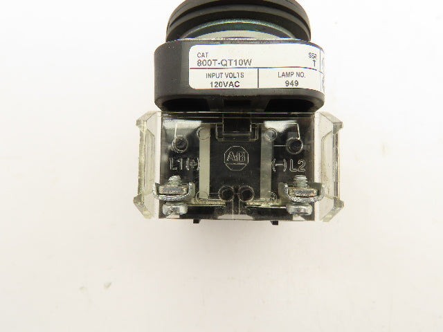 Allen Bradley 800T-QT10W Illuminated Clear Lens Pushbutton 30mm