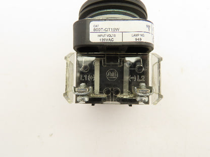 Allen Bradley 800T-QT10W Illuminated Clear Lens Pushbutton 30mm