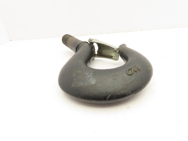 CM Lodestar 3-4 Ton Chain Hoist Upper Hook Threaded Shank w/Latch No 8
