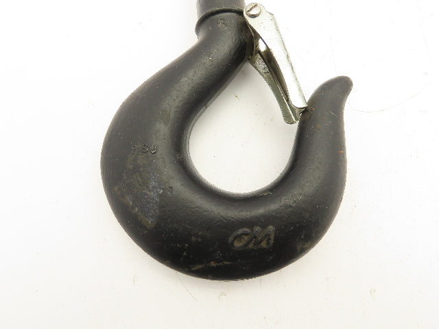 CM Lodestar 3-4 Ton Chain Hoist Upper Hook Threaded Shank w/Latch No 8