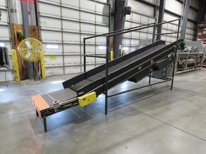 Alvey 28"x 17' Slider Bed 24" Belt Incline Conveyor Variable Speed Drive 460V