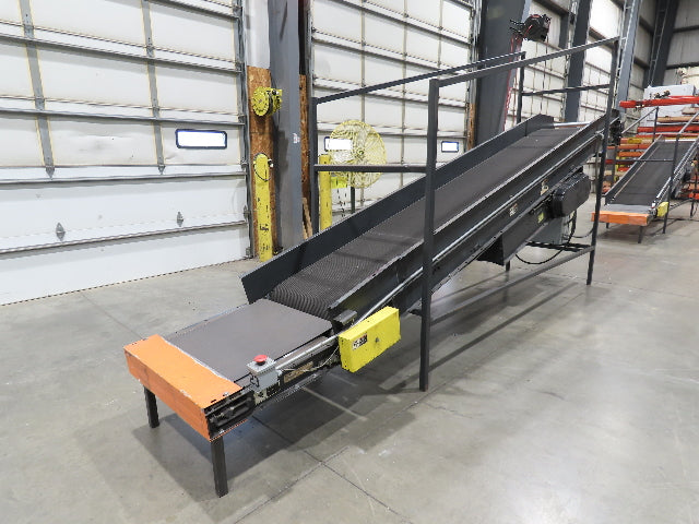 Alvey 28"x 17' Slider Bed 24" Belt Incline Conveyor Variable Speed Drive 460V