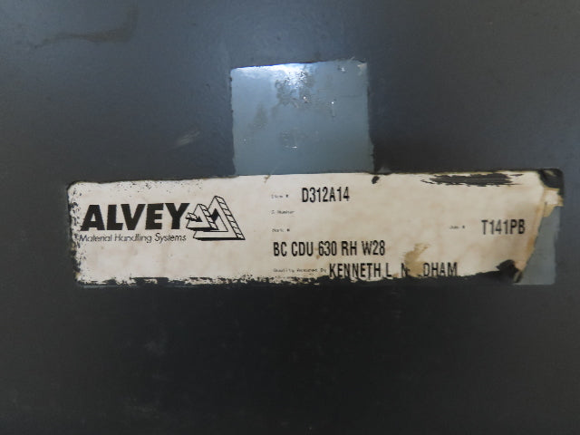 Alvey 28"x 17' Slider Bed 24" Belt Incline Conveyor Variable Speed Drive 460V