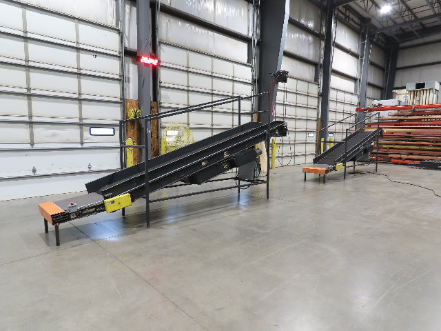 Alvey 28"x 17' Slider Bed 24" Belt Incline Conveyor Variable Speed Drive 460V