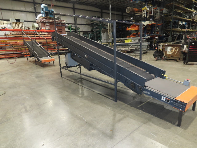 Alvey 28"x 17' Slider Bed 24" Belt Incline Conveyor Variable Speed Drive 460V