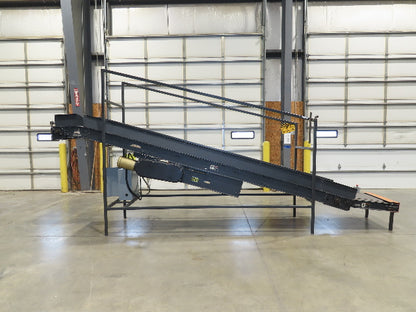 Alvey 28"x 17' Slider Bed 24" Belt Incline Conveyor Variable Speed Drive 460V