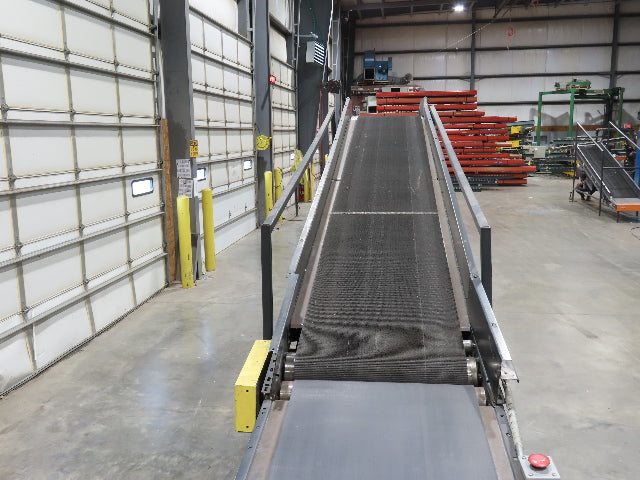 Alvey 28"x 17' Slider Bed 24" Belt Incline Conveyor Variable Speed Drive 460V