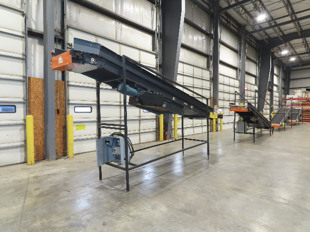 Alvey 28"x 17' Slider Bed 24" Belt Incline Conveyor Variable Speed Drive 460V