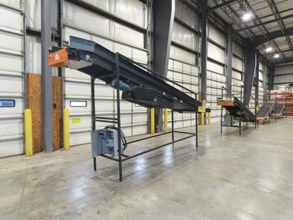 Alvey 28"x 17' Slider Bed 24" Belt Incline Conveyor Variable Speed Drive 460V