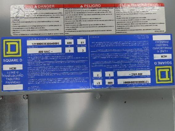 Square D HCM I-Line Panelboard Breaker Box 600 Amp 600V 30 Space Main Lug
