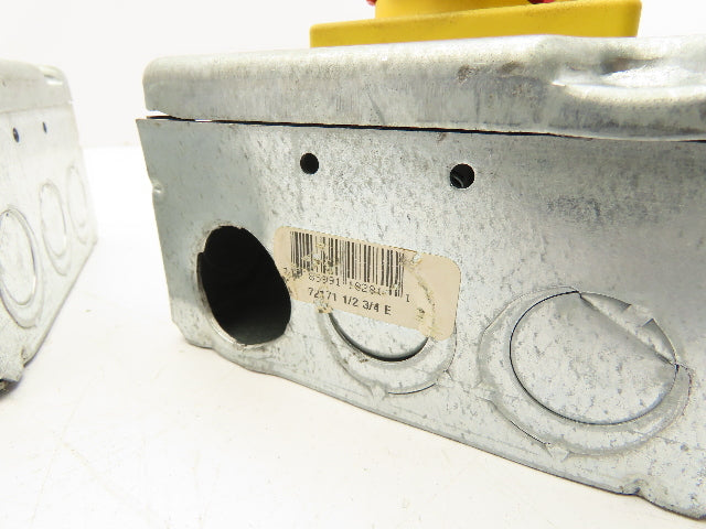 Siemens 3LD2203-OTK53 Rotary Disconnect Switch 2-Gang Steel Outlet Box Lot of 4