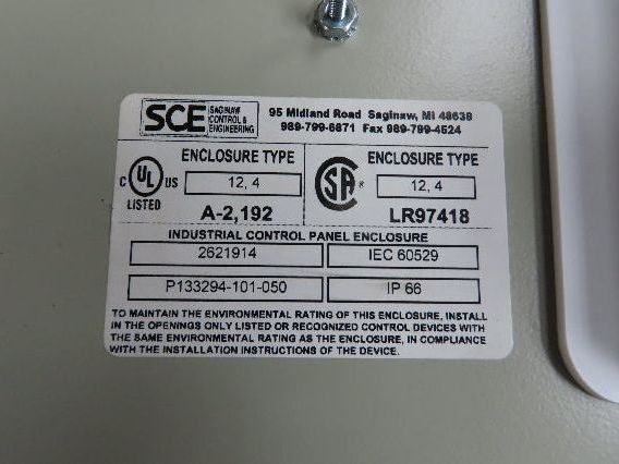 Saginaw Electrical Enclosure Control Panel 36x36x12" NEMA 12 Wall Mount