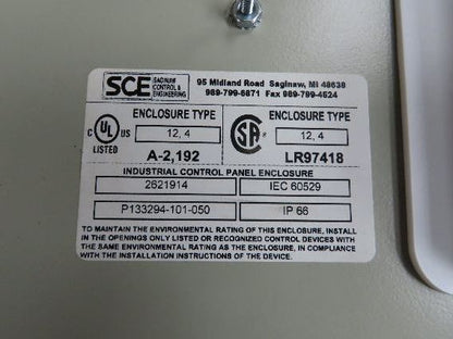 Saginaw Electrical Enclosure Control Panel 36x36x12" NEMA 12 Wall Mount