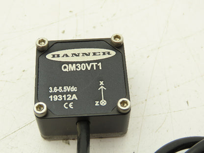 Banner QM30VT1 Industrial Vibration Temperature Sensor Magnetic Mount 80" Cord