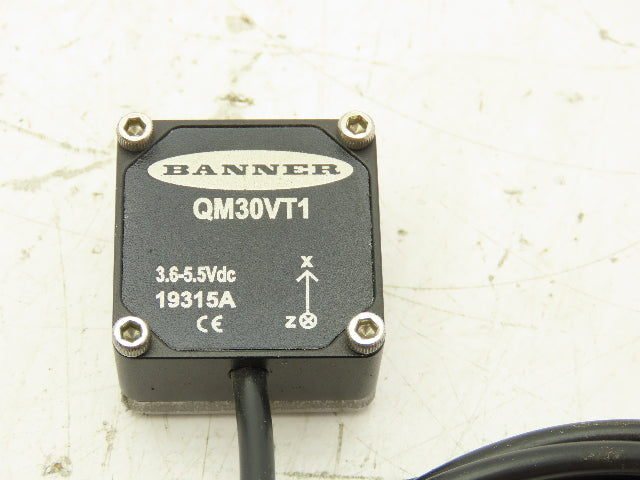 Banner QM30VT1 Industrial Vibration Temperature Sensor Magnetic Mount 80" Cord