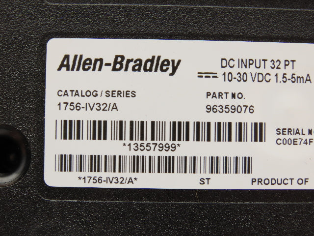 Allen Bradley 1756-IV32/A ControlLogix DC Input Module 32PT