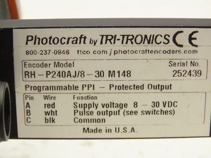 Tri Tronics RH-P240AJ/8-30M148 Photocraft Programmable Encoder 20PPI Datalogic