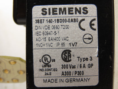 Siemens 38E7 140-1BD00-0A80 Rope Pull Cable Switch Spring Return  Lot of 2