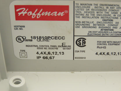 Hoffman 181810PCECC Polycarbonate Terminal Box 168.5x92mm Clear Cover Lot of 2