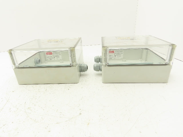 Hoffman 181810PCECC Polycarbonate Terminal Box 168.5x92mm Clear Cover Lot of 2