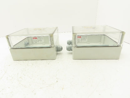 Hoffman 181810PCECC Polycarbonate Terminal Box 168.5x92mm Clear Cover Lot of 2