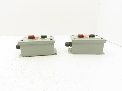 SCE-2PBI Pushbutton Control Station Enclosure Start/Stop 2-Button Box Lot of 2