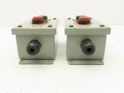 SCE-2PBI Pushbutton Control Station Enclosure Start/Stop 2-Button Box Lot of 2