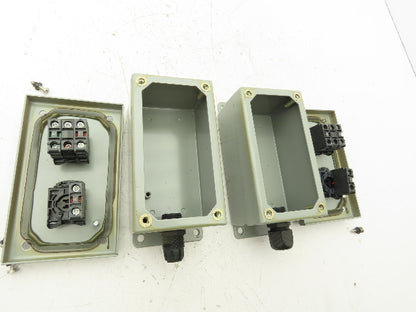 SCE-2PBI Pushbutton Control Station Enclosure Start/Stop 2-Button Box Lot of 2