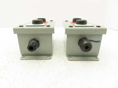 SCE-2PBI Pushbutton Control Station Enclosure Start/Stop 2-Button Box Lot of 2