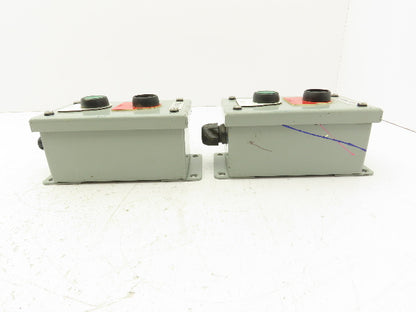 SCE-2PBI Pushbutton Control Station Enclosure Start/Stop 2-Button Box Lot of 2