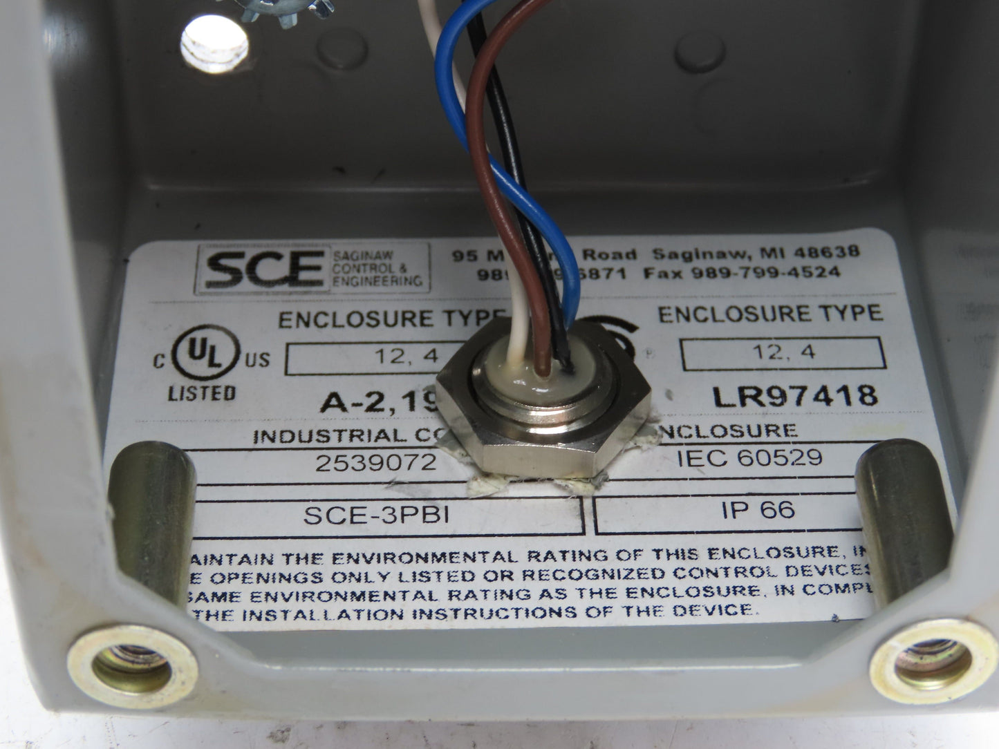 SCE-3PBI Pushbutton Control Station Enclosure Start/Stop/Reset 3-Button Box