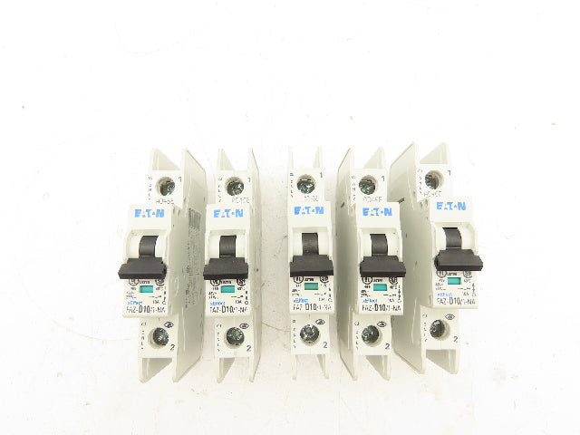 Eaton FAZ-D10/1-NA Circuit Breaker 1 Pole 10A Lot of 5