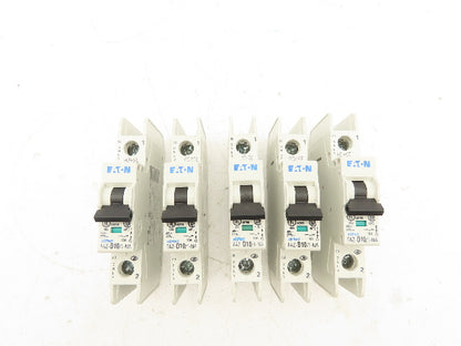 Eaton FAZ-D10/1-NA Circuit Breaker 1 Pole 10A Lot of 5