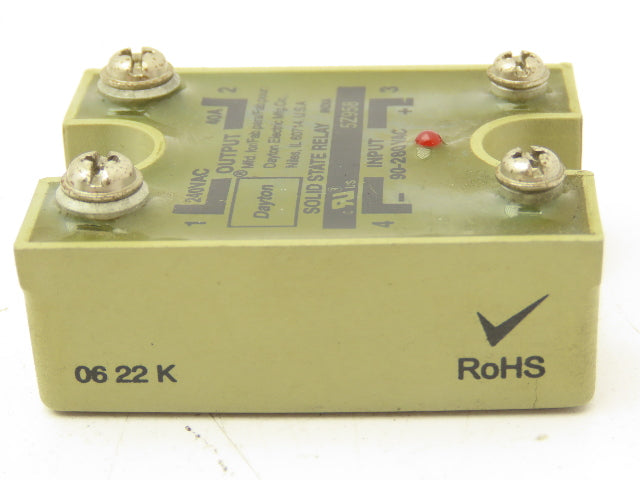 Dayton 5Z958 Solid State Relay 40A 240VAC  90-280VAC Coil Voltage Lot of 7